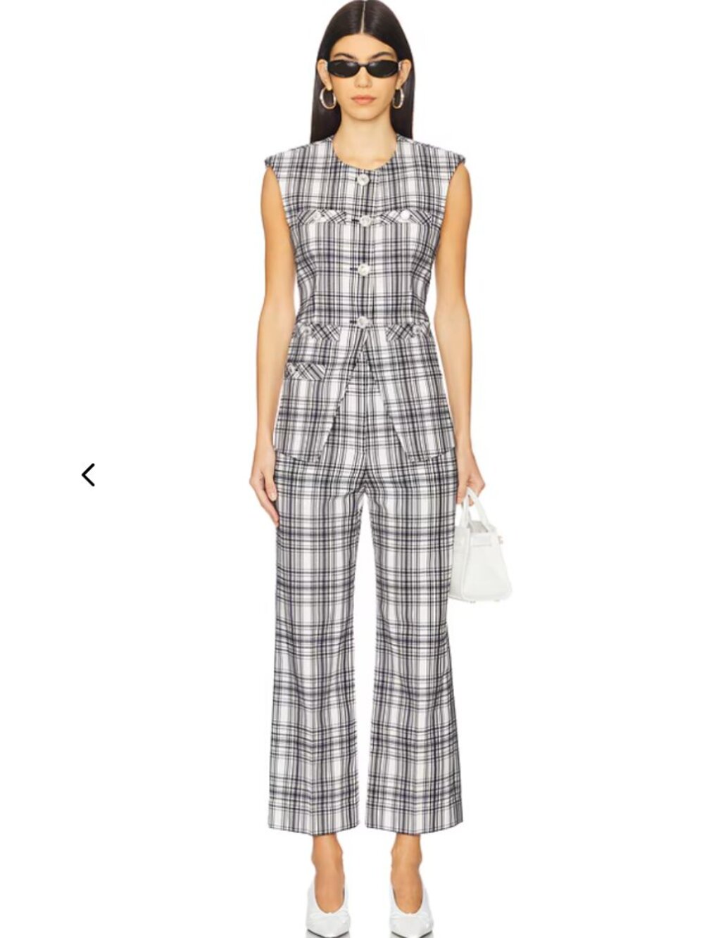 Veronica Beard 2 Piece Set - Tamara Blazer Vest & Dova Plaid Wide Leg Pants 16
